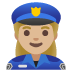 👮🏼‍♀️ woman police officer: medium-light skin tone display on Google